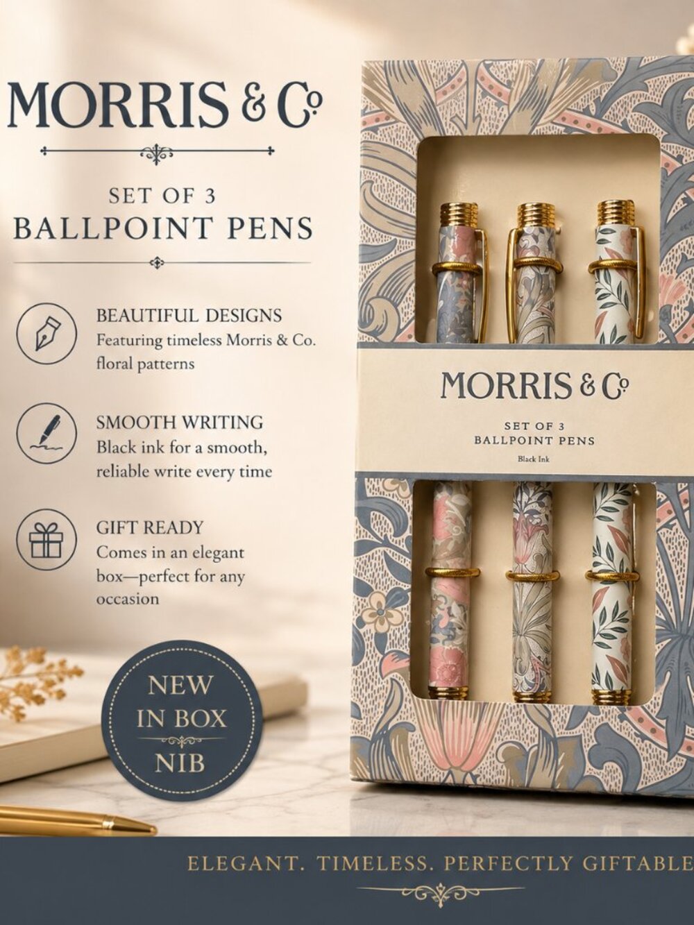Morris & Co. Set of 3 Ballpoint Pens